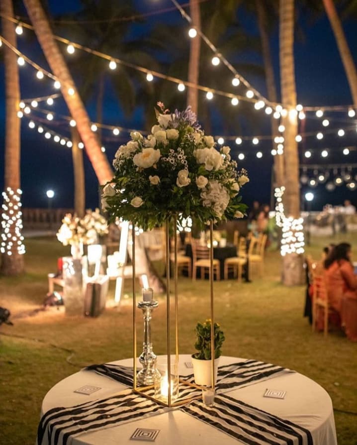 Birthday celebration with cake and decorations